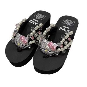 Rhinestone  Pearl Slippers