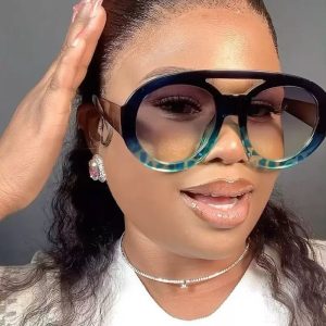 Big Frame Toad-Shaped Sunglasses with Double Beams